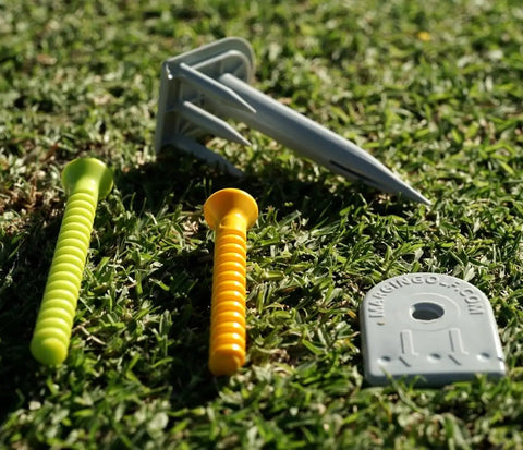 Driving Range Tee Holder With Flexible Tees That Stay Put On Grass Easy Adjustable Height Durable Unbreakable Plastic
