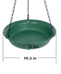 Hanging Bird Feeder And Bird Bath Combo For Outdoors Ready For Easy Setup 10 Inch Tray 16 Inch Chain Durable Plastic