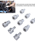 Professional 3/4 Inch Drive Impact Hex Driver Set With CrMo Steel Spline Bits And Heavy Duty Socket Kit, 9 piece hex and spline socket detail.