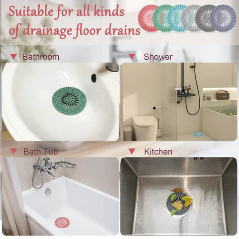 Banish Clogged Drains Fast With This Flexible Drain Strainer Set, Solid Snag Catcher Hair Filter, Stretchy Rubber Sink Protector, Easy Splash Multi Color Bath Nets 6 Pack