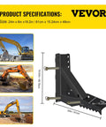 Badass Heavy Duty 24 Inch Excavator Hydraulic Thumb Backhoe Attachment Bolt On Kit showing specifications and dimensions.