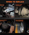When to replace Smooth Ride Front Left CV Axle Half Shaft Assembly: signs of wear including noise, vibration, and cracks.