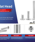 Built To Last Heavy Duty M6 X 18mm Flat Head Hex Socket Cap Screws Bolts In 304 Stainless Steel 18-8 Full Thread image