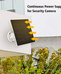 5W Outdoor Solar Panel For Wireless Security Cameras With USB C And Micro USB Compatibility mounted on house exterior
