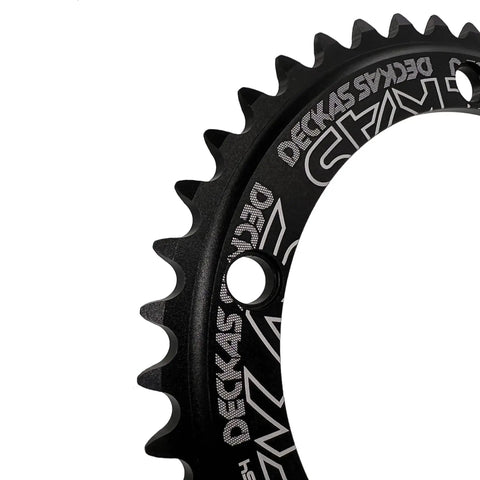 144 BCD Single Speed Chainring For 7 8 9 10 11 12 Speed Bikes, 44T-56T Options, 7075 Aluminum Alloy, Anodized Black, Deckas logo