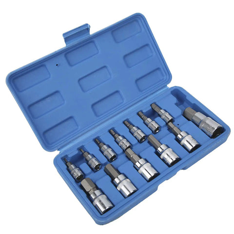 Versatile 13 Piece Wrench Hex Bit Socket Set With Tool Box Gear Up For Auto Maintenance And Repair 4 3 8 Drive Durable Bits Included