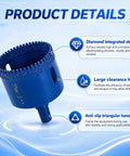 Top Rated 10 Pc Diamond Hole Saw Kit With Serrated Brazed Cutting Bits, Triangle Shank Guide Jig And Bag For Drilling Ceramic Tile Glass Granite Porcelain Smoothly Dry Or Wet Installation Projects, 50mm diamond core bit with triangle shank