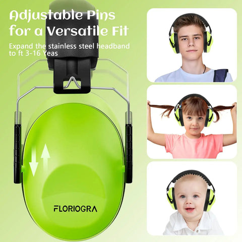 Green adjustable Six Pack Kids Noise Canceling Soundproof Headphones And Earmuffs Set Adjustable Kid Friendly Ear Protection