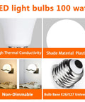 A19 LED Light Bulbs 6500K Cool White, 12.3W, 1710 Lumens, 100W Equivalent, E26 Medium Screw Base, Non Dimmable, No Flicker