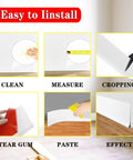 Step-by-step guide for 4 Inch Peel And Stick Vinyl Baseboard Trim 20 Ft Roll Flexible Waterproof Rubber Molding Easy Install No Mess