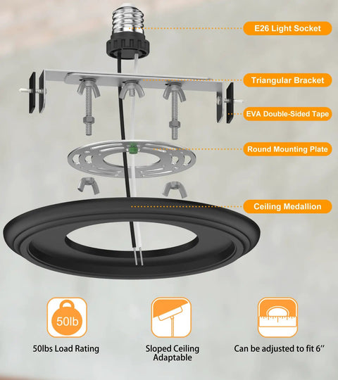 Sleek Recessed To Pendant Converter Kit Turns Six Inch Can Lights Into Chic Hanging Fixtures Featuring A Gimmie E26 Socket And Fresh Black Ceiling Plate For A Quick No Sweat Makeover