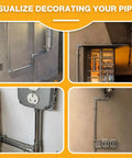 Top Shelf 3/4 Inch EMT Fittings For Zero Stress Job Site Layout Includes Five 90 Degree Inside Corner Pulling Elbows in wall-mounted pipe layout.
