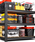Heavy Duty Garage Shelving Unit With 2500 Lbs Capacity, Adjustable Metal Storage Shelves, loaded with tools and bins.