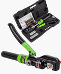 10 Ton Hydraulic Battery Cable Lug Crimping Tool Kit With 9 Die Sets For 12 AWG To 2/0 AWG Wires And 1/8 Inch Wire Rope Crimping Tool