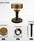 Rock Solid Brass Decorative Screws With Caps For Furniture Cabinet And Mirror Install Self Tapping Wood Hardware Anti Rust Knockout Look Easy Diy Upgrade 12mm 8 Piece Set size dimensions illustration