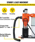 2 HP Dust Collector Beast For Your Shop With 1167 CFM Portable Vortex System showing inlet options and swivel wheels
