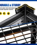 Beefy 5 Tier Garage Shelving Unit With Tool Free Adjustable Metal Shelves Holds 600 Lbs Per Tier, corner frame detail view