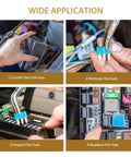 Steps to use Micro 3 Blade Automotive Fuse Kit With See Through Windows, 6 Pack Each Of 5A 7.5A 10A And 15A Fuses