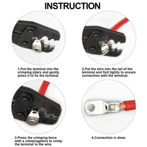 Instruction on using 65Pcs Assorted Heavy Duty Wire Lugs and Tinned Copper Battery Cable Eyelets Tubular SC Ring Terminals Kit