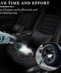 High Pressure Steam Cleaner For Home Deep Clean Blasts Scalding Hot Vapor To Erase Tough Grease From Tile And Sofa Chemical Free Method Leaves Zero Residue Behind A Trusted Workhorse For Kitchen Garage And Auto Detailing cleaning car seats with handheld steam cleaner and steam for tire detailing.