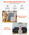Under Desk Rollable Foot Warmer Pad With Remote, Cozy Yet Powerful, Quiet Personal Electric Round Surround Heating Pad shown with pet and user