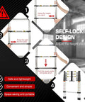 Steps showing how to use the 12.5 Foot Telescoping Aluminum Ladder With Non Slip Feet For Home And Outdoor DIY Use with locking mechanism.