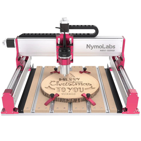 NBX-5040 CNC Router With 710W Beefy Trim Spindle, 7000-30000 RPM, engraving a wooden Christmas sign