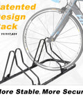 Heavy Duty Bicycle Floor Parking Rack Stand For Mountain And Road Bikes Indoor Home Garage Storage Stable Vertical 3 Bike Holder With Tire Grooves