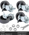 Top Notch 3 Inch Silent Swivel Caster Wheels With Locking Brake And Quick Threaded Stem Mount Hassle Free Assembly For Shop Rigs And Furniture Smooth Roll Guaranteed Eight Wheel Pack with washers and nuts.