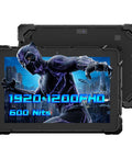 Killer Performance 10.1 Inch Rugged Tablet Built Like A Tank For Rough Jobsites Featuring Intel Celeron J4105 Chipset Windows 11 Pro 8GB Ram 128 GB Waterproof Design with 1920x1200 display.