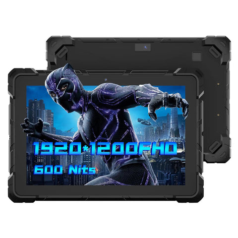Killer Performance 10.1 Inch Rugged Tablet Built Like A Tank For Rough Jobsites Featuring Intel Celeron J4105 Chipset Windows 11 Pro 8GB Ram 128 GB Waterproof Design with 1920x1200 display.