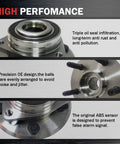 Drop In Wheel Hub Bearing Assembly For Front And Rear 5 Lug Compatible With Cadillac CTS 2008 To 2014 XTS 2018 To 2019 Camaro 2010 To 2015 And Impala 2018 To 2019 With ABS Encoder 5132 Part Number showing oil seal and ABS details