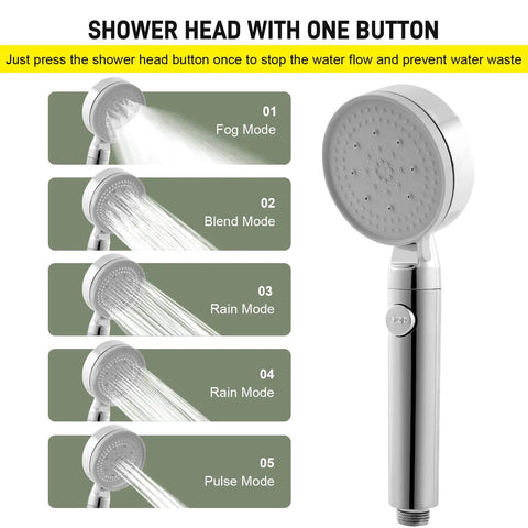 Shower head with multiple modes for Propane Tankless Water Heater On The Go 4.21GPM 16L Portable Outdoor Gas Hot Water Heater.
