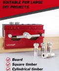 Self Centering Doweling Jig Kit With 6 Drill Guide Bushings For Precise Straight Holes, Pro Grade Build With Heavy Duty Aluminum Sides And 40CR Plate, Steel Screws, Built To Last, Ideal For Cabinetry And Woodworking Projects.