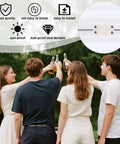Group of friends celebrating outdoors with drinks; inset shows a cooler hinge part of the 26 Piece Cooler Hinge And Latch Kit Replacement Pack For Ice Chest And Freezer Includes Hinges Latches Screws Drain Plugs Rubber Plugs And All The Essential Accessories For Quick Easy No Brainer Repair And Refit.
