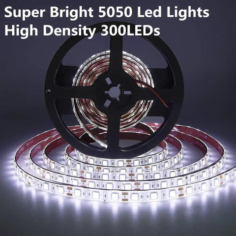 RV Awning Lights 16Ft 12V White LED Canopy Lighting For Motorhome Travel Trailer Van with reel and glowing LEDs