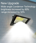 Heavy Duty Solar Flood Lights Featuring Wireless Remote Control And Totally Waterproof Led Arrays backyard security with wide-angle lighting upgrade.