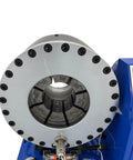 Techtongda Electric Hydraulic Hose Crimping Machine For 0.2 To 4 Inch Tubing With 14 Dies close-up of crimping head and dies.