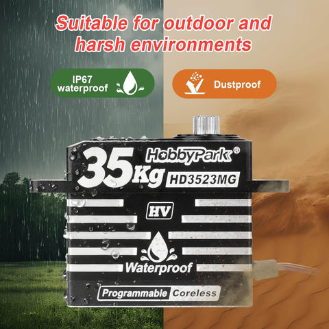 Waterproof And Beefy 35Kg High Torque Coreless Servo With Metal Gear In Durable Aluminum Shell For RC Cars Crawlers Trucks And Buggies Digital Servo