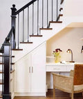 Top Shelf Square Black Iron Balustrade Spindles For Staircase Railings Featuring A Smooth Double Coat Finish And Dead Simple DIY Setup For Any Modern Home Upgrade Or Balcony Refit Project with a stylish desk area.