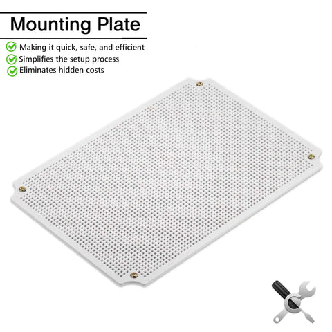 Mounting plate for Junction Box With Mounting Plate For DIY Projects All In One Waterproof IP67 Dustproof ABS Enclosure 15 By 11 By 5.1 Inches Outdoor Electrical Grey Case.