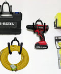 Heavy Duty 2 Pack Power Tool Organizer Wall Mount Hangers Drill Holder Storage Rack for garage displaying various tools.