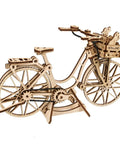 Dutch Bicycle 3D Wooden Puzzle Kit For Adults With Dope Movable Parts And Rear Rack Front Basket Amsterdam Inspired Mechanical Model 1 To 1850 Scale on white background