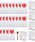 FJM Vacuum Bag Replacement Set Compatible With Canister Type FJM 3D Efficiency with 20 bags, filters, and brush on white background