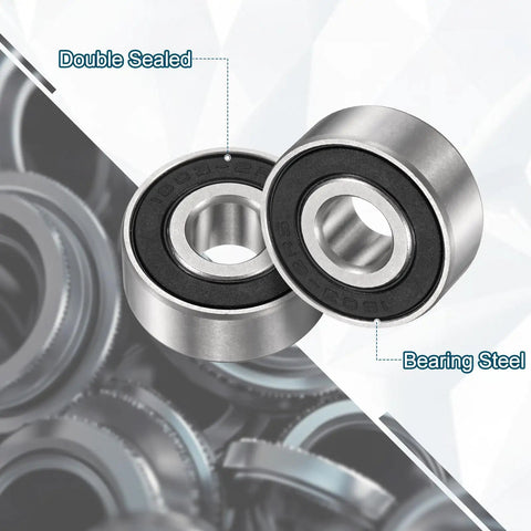 Three Pack Deep Groove Ball Bearings 1603 2RS Rubber Sealed Chrome Steel 5/16 By 7/8 By 11/32 Inch High Load Low Friction Bearings For Hobby Machining And DIY Projects, double sealed