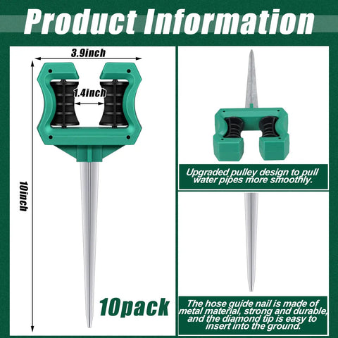 Heavy Duty Garden Hose Guides For Outdoor Hydration No Sweat Stakes Keep Your Yard Spotless And Plants Secure Shields Hose From Kinks Or Dragging Backyard Staple Quick Insert Build Includes Ten Pieces