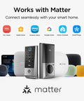 Next Level Smart Front Door Lock Featuring Lightning Fast Fingerprint Keyless Entry Deadbolt With Zero Fret AI Unlocking For Rock Solid Home Security And Easy Peasy Access next to smart home devices.