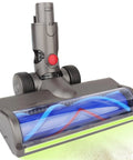 Replacement Cleaner Head Attachment For V6 Cordless Vacuum, V Shape Turbo Bristle With Headlights For Hard Floor Or Carpet