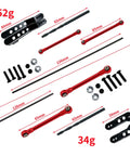 Aluminum Alloy Front And Rear Torsional Sway Bars Linkage Set For 1 To 7 UDR Upgrades Beefed Up Front And Rear Sway Bar Linkage Replacement CNC Machined Lightweight Durability Upgrade Kit For Dialed In Stability And Handling, black and red RC parts