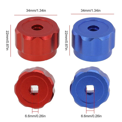 Heavy Duty 2PC Round Wheel Handles For Refrigeration Manifold Gauges Made From Rugged Aluminum Alloy And Rust Resistant Material To Fix And Replace Worn Or Leaking Outdoor Faucet Knobs Smooth As The Wind, 34mm, 6.6mm square